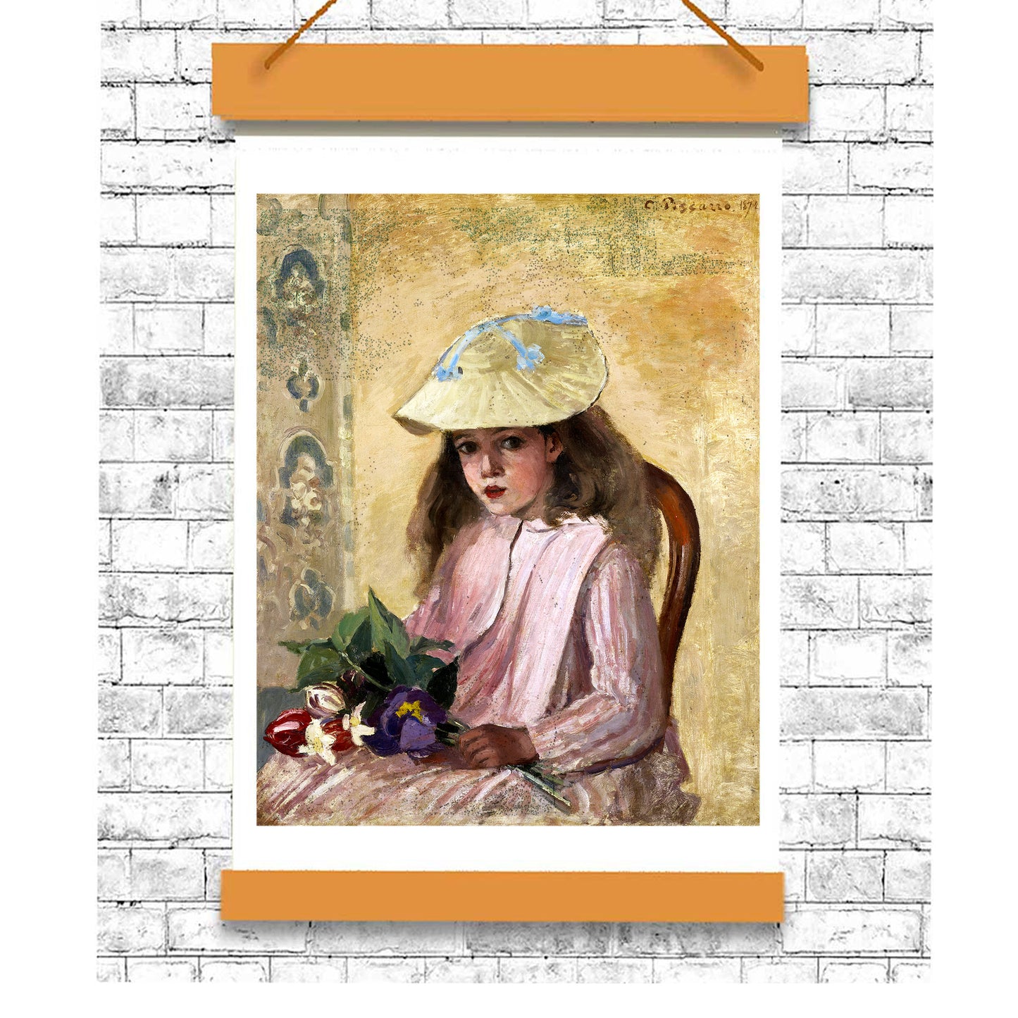 Portrait of the Artist’s Daughter (1872) by Camile Pissarro - Buy Print Only or Mounted with Choice of Accent Color