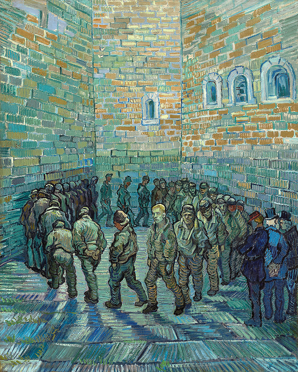 Prisoners Exercising (1890) by Vincent Van Gogh - Buy Print Only or Mounted with Choice of Accent Color