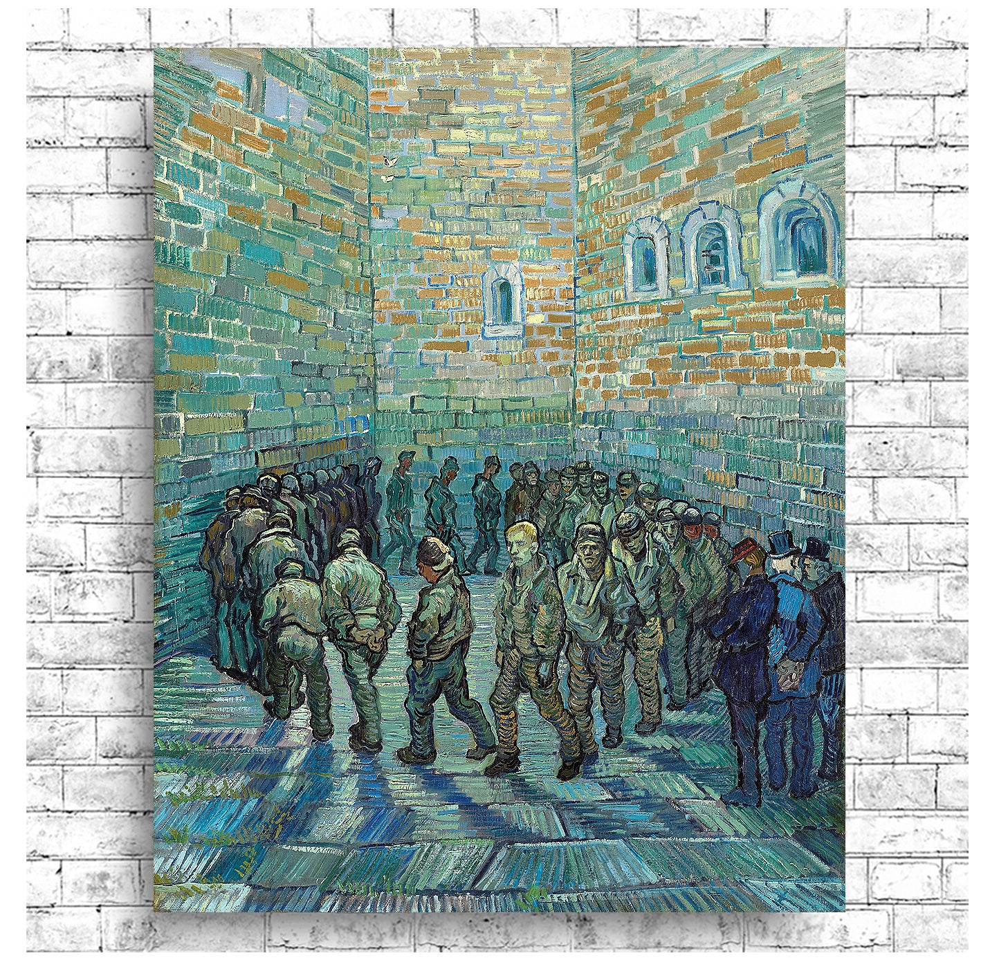 Prisoners Exercising (1890) by Vincent Van Gogh - Buy Print Only or Mounted with Choice of Accent Color