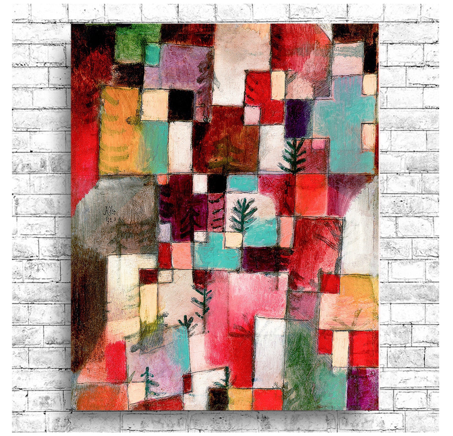 Red green and Violet–Yellow Rhythms (1920) by Paul Klee - Buy Print Only or Mounted with Choice of Accent Color