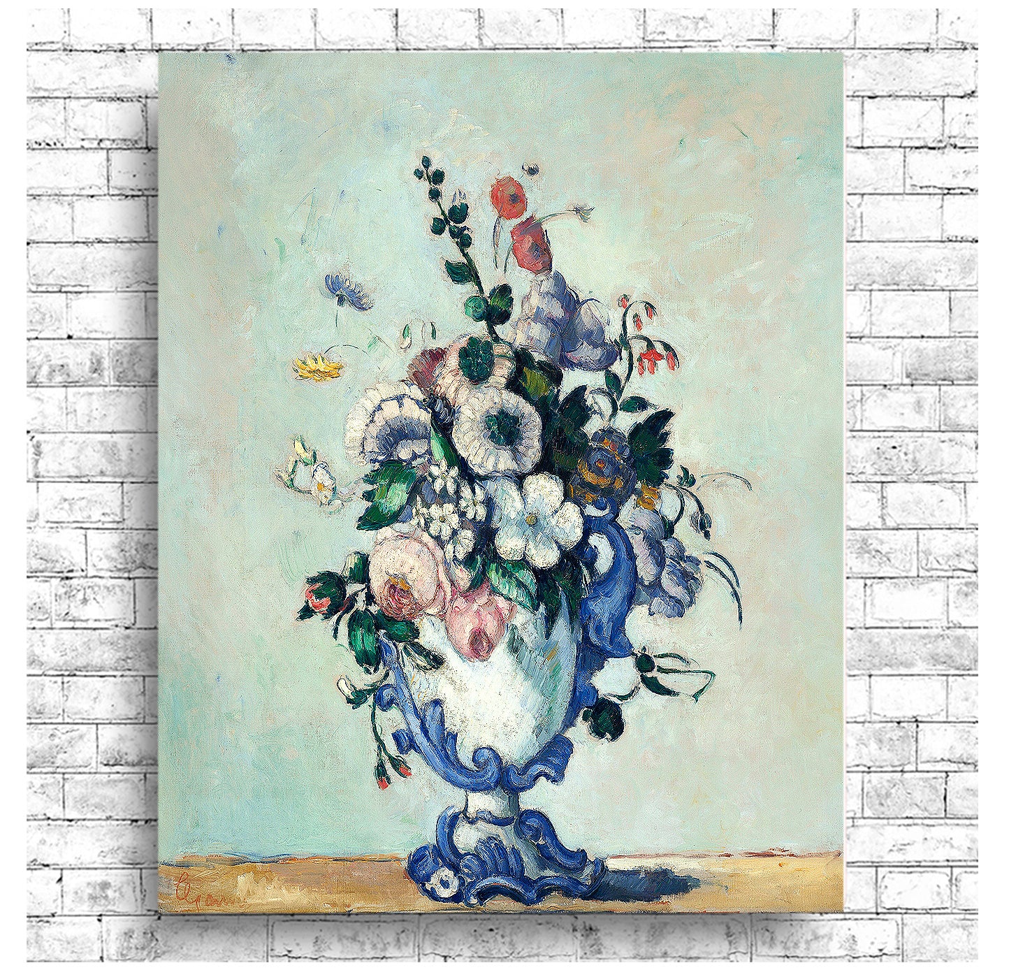 Rococo Vase (1876) by Paul Cezanne - Buy Print Only or Mounted with Choice of Accent Color