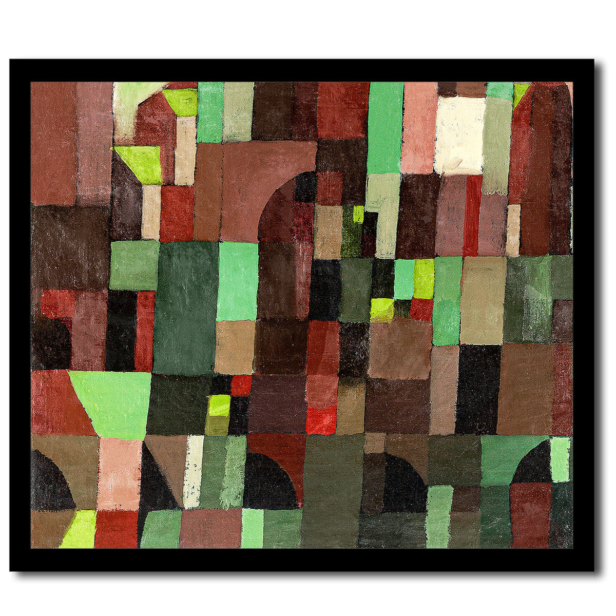 Red and Green Architecture (1922) by Paul Klee - Buy Print Only or Mounted with Choice of Accent Color