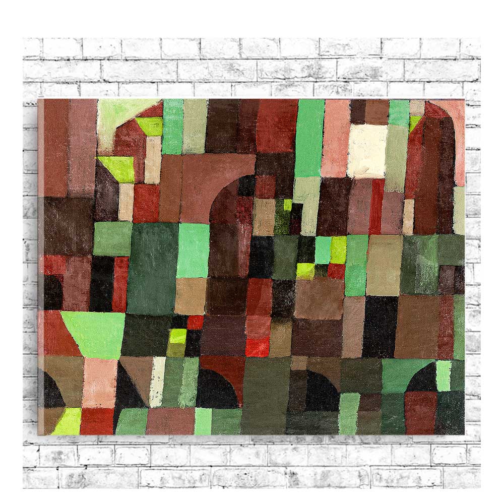 Red and Green Architecture (1922) by Paul Klee - Buy Print Only or Mounted with Choice of Accent Color