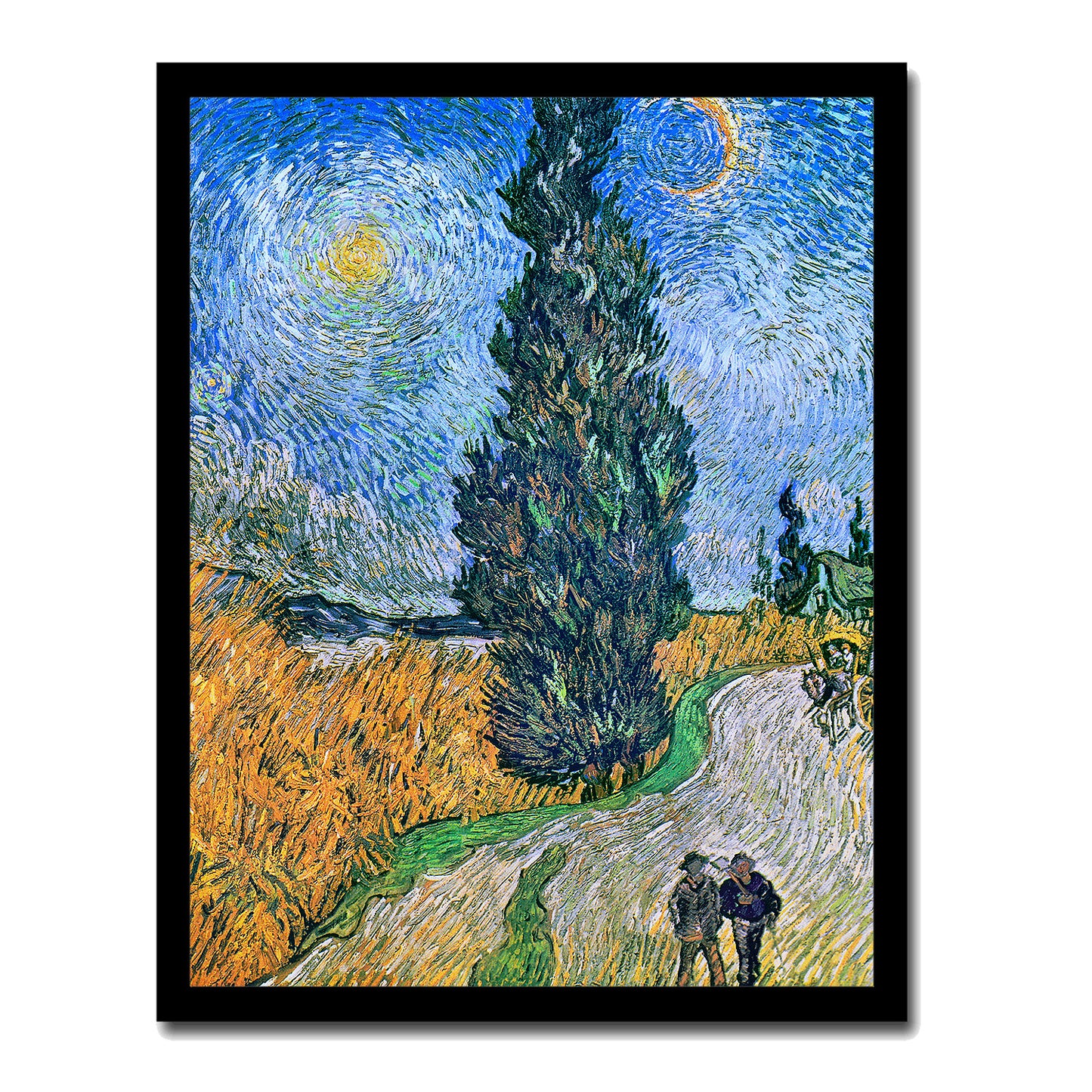 Road with Cypress and Star (1890) by Vincent Van Gogh - Buy Print Only or Mounted with Choice of Accent Color