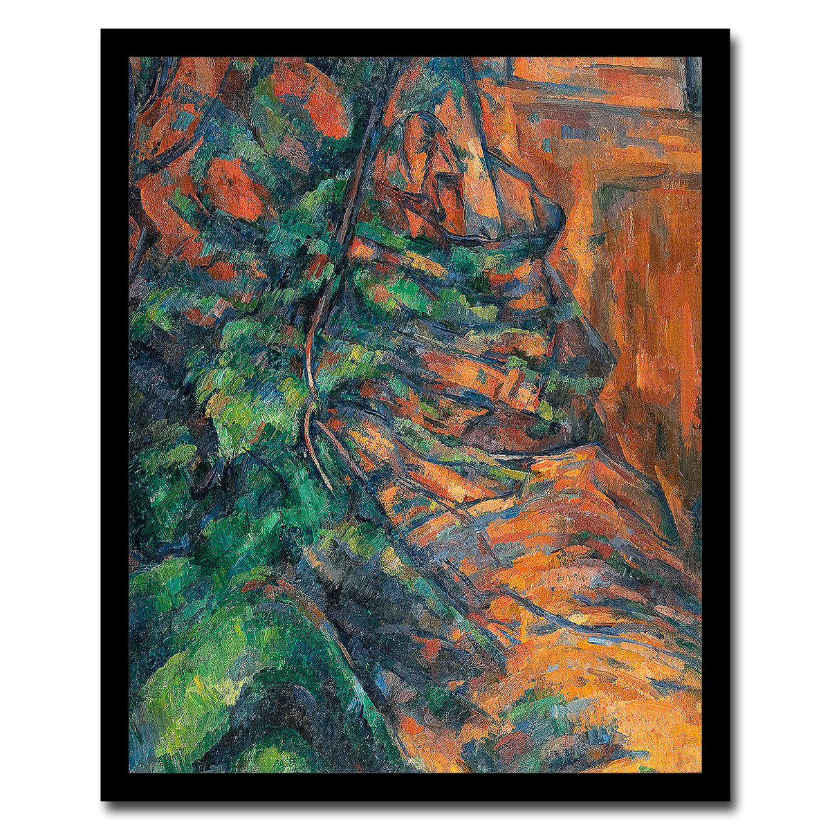 Rocks and branches (1895–1904) by Paul Cezanne - Buy Print Only or Mounted with Choice of Accent Color