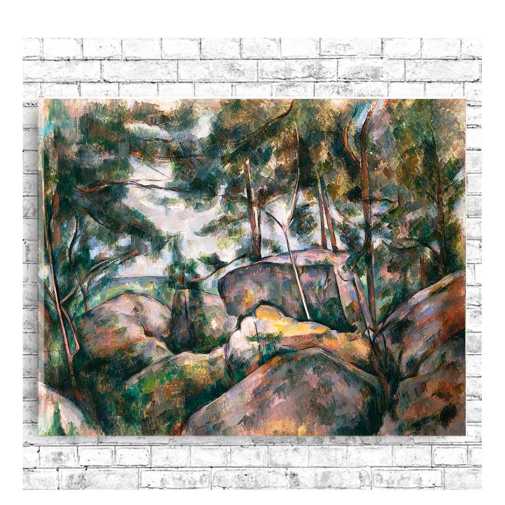 Rocks in the Forest (1890s) by Paul Cezanne - Buy Print Only or Mounted with Choice of Accent Color