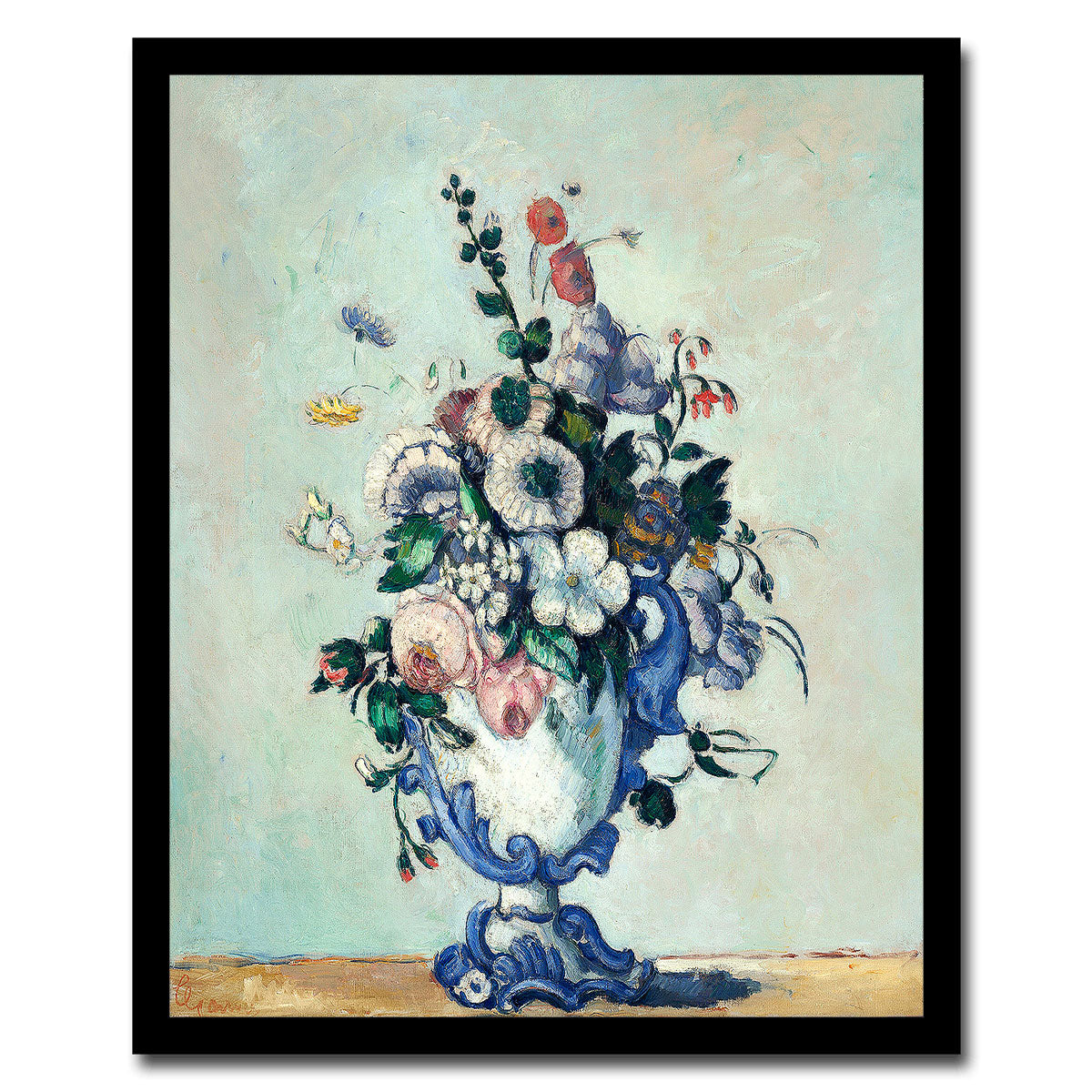 Rococo Vase (1876) by Paul Cezanne - Buy Print Only or Mounted with Choice of Accent Color