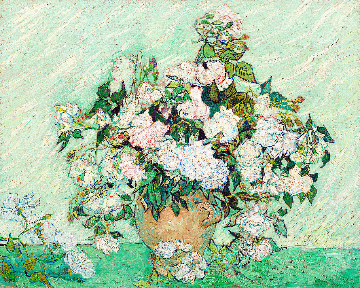 Roses (1890) by Vincent van Gogh - Buy Print Only or Mounted with Choice of Accent Color