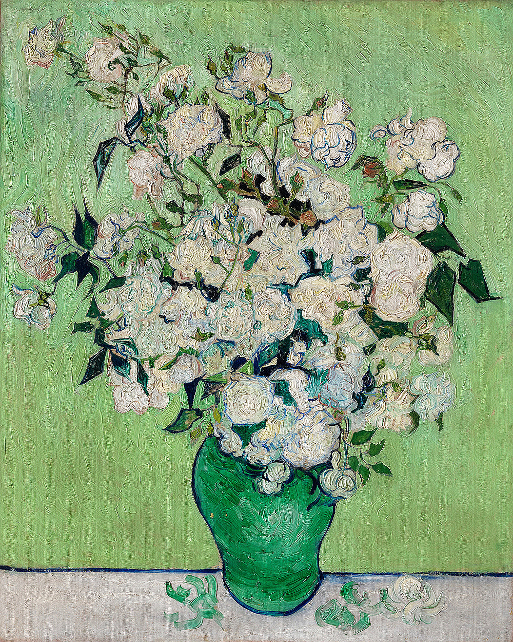 Roses (1890) Vertical by Vincent Van Gogh - Buy Print Only or Mounted with Choice of Accent Color