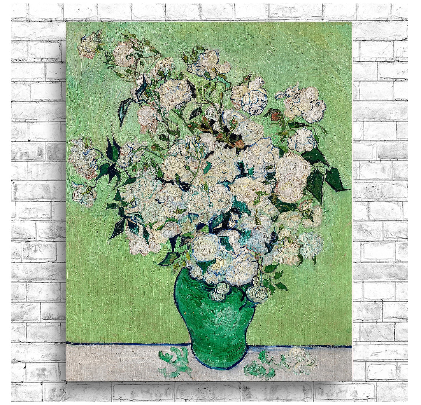 Roses (1890) Vertical by Vincent Van Gogh - Buy Print Only or Mounted with Choice of Accent Color