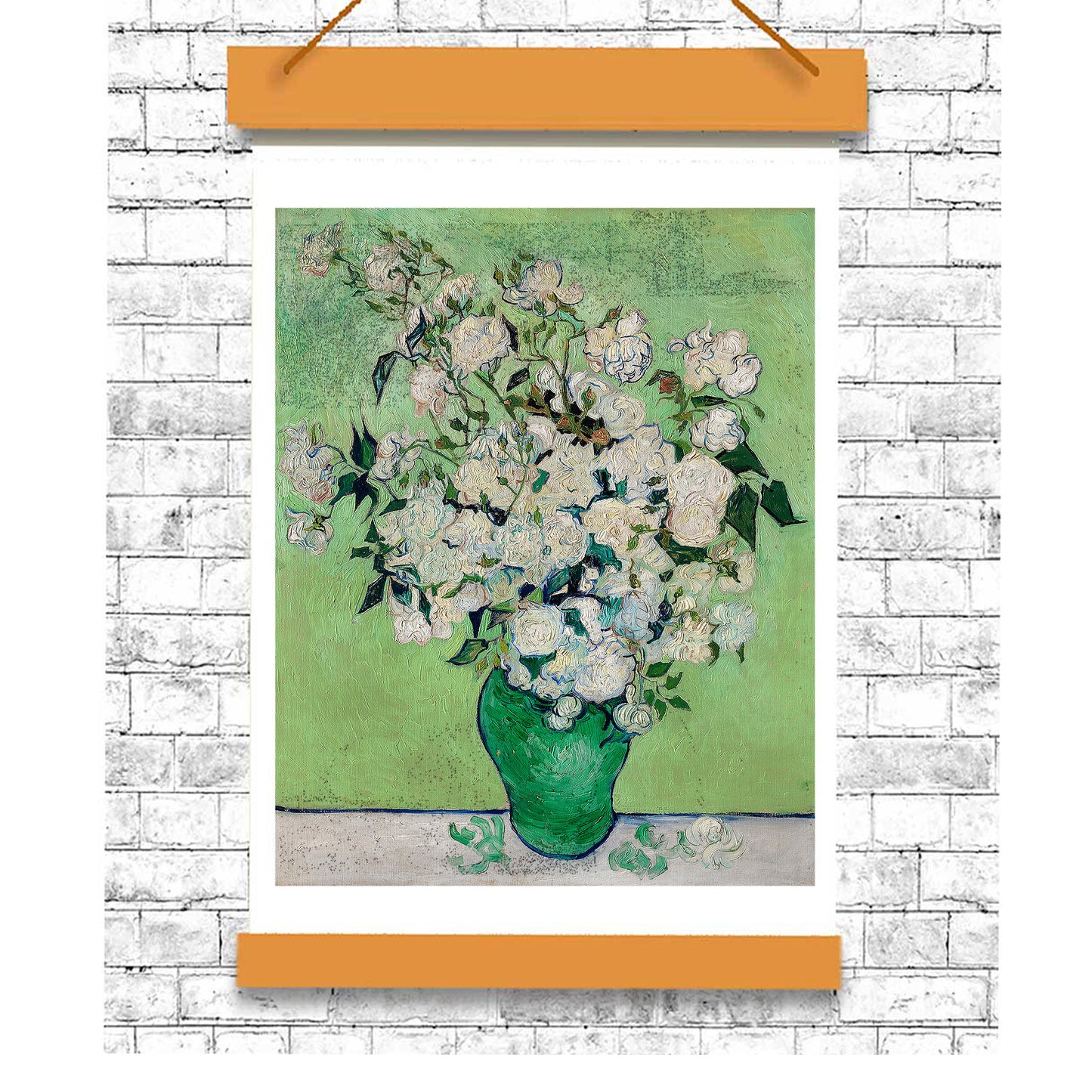 Roses (1890) Vertical by Vincent Van Gogh - Buy Print Only or Mounted with Choice of Accent Color