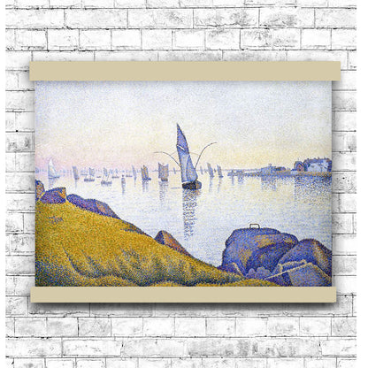 Evening Calm, Concarneau, Opus 220 (Allegro Maestoso) (1891) by Paul Signac | Hanging Canvas Art | Choice of Board Colors