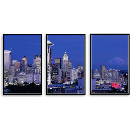 A Dusk View of the Seattle Skyline  | Choose Style | Size & Trim Color