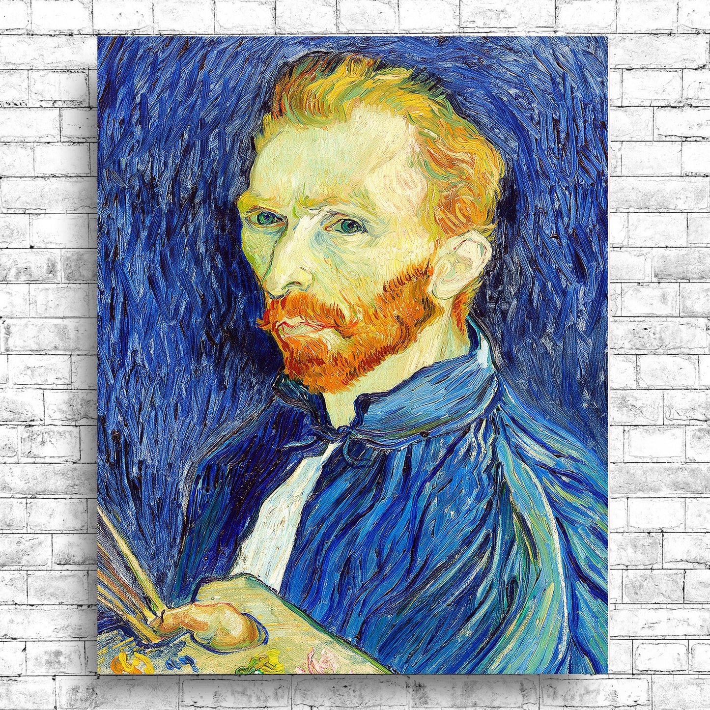 Self-Portrait (1889) #2 by Vincent Van Gogh - Buy Print Only or Mounted with Choice of Accent Color