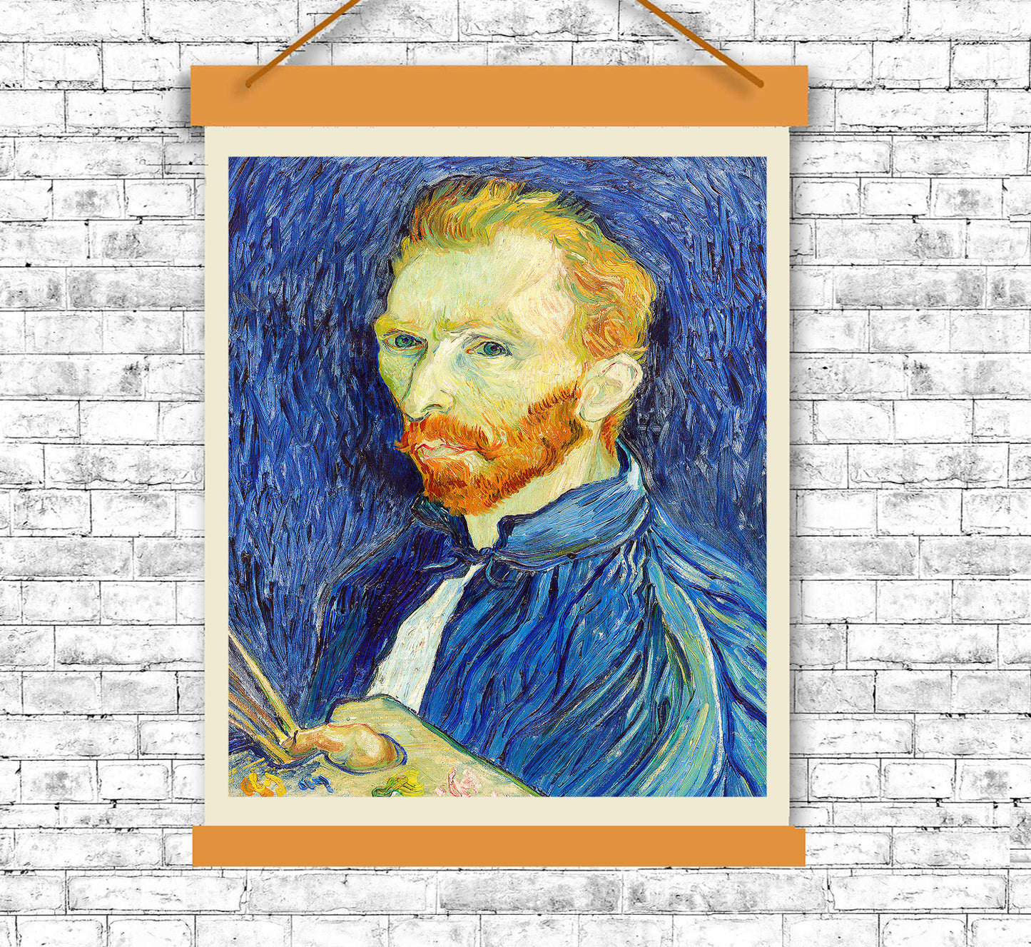 Self-Portrait (1889) #2 by Vincent Van Gogh - Buy Print Only or Mounted with Choice of Accent Color