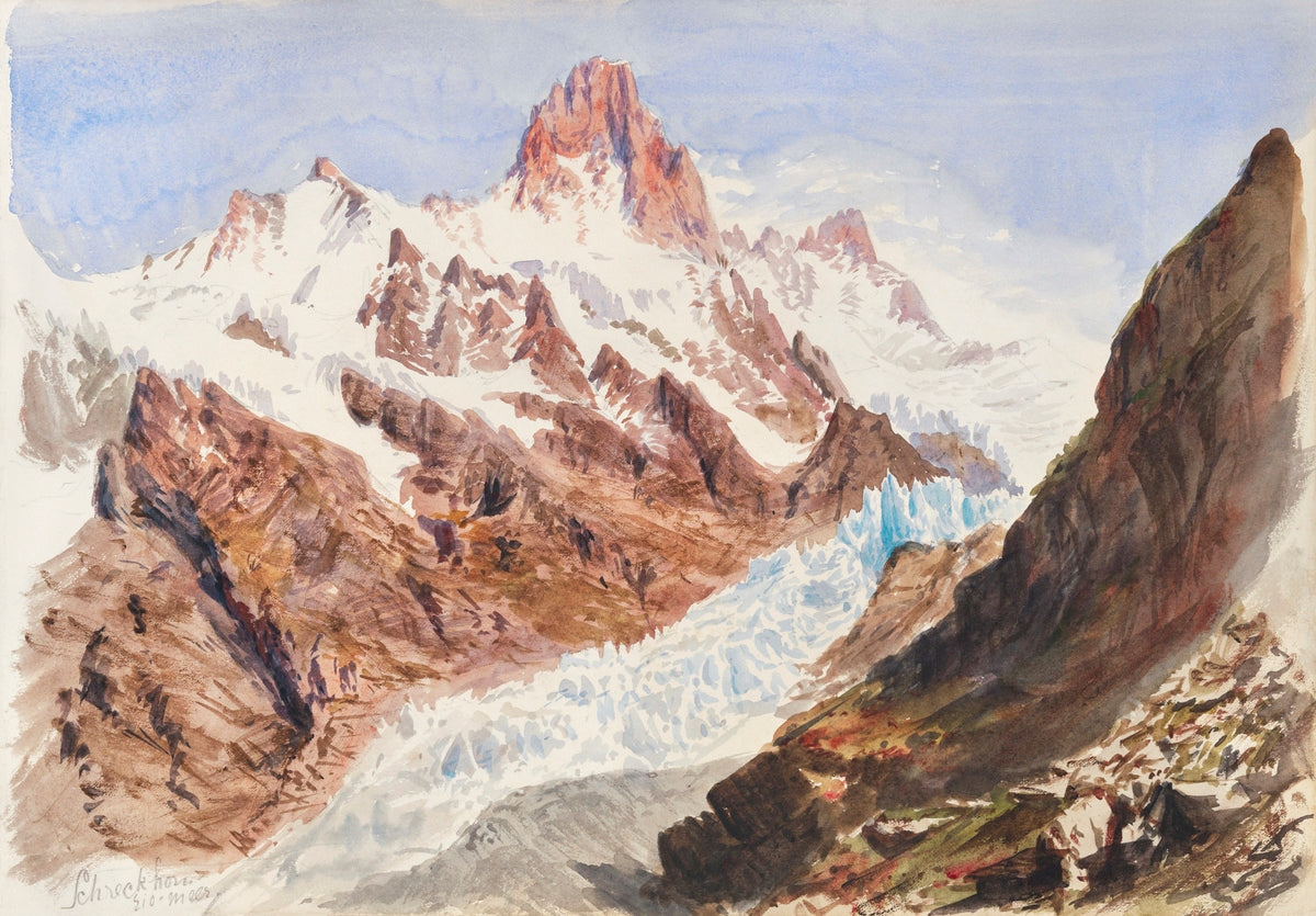 Schreckhorn, Eismeer from Splendid Mountain Watercolours Sketchbook (1870) by John Singer Sargent