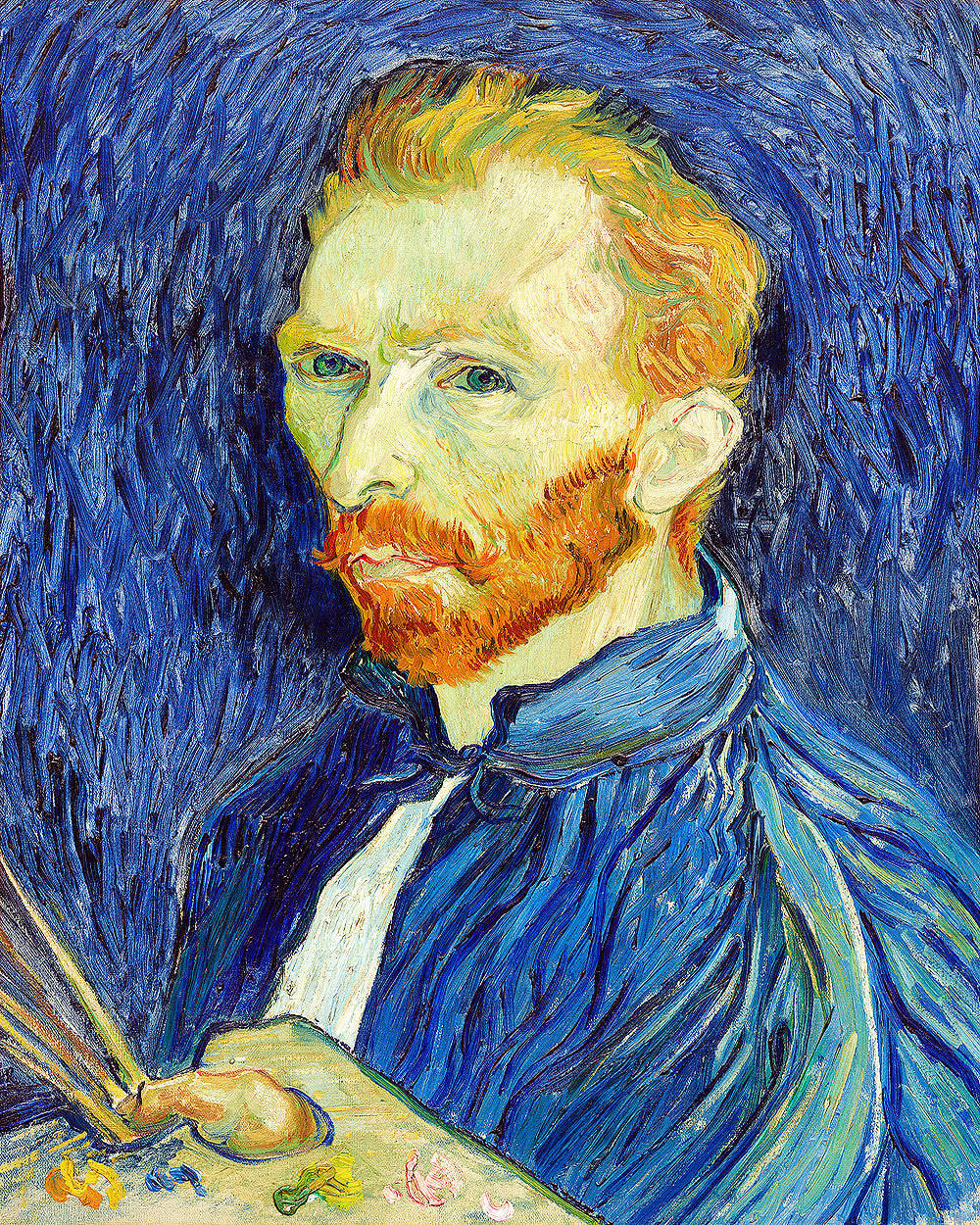 Self-Portrait (1889) #2 by Vincent Van Gogh - Buy Print Only or Mounted with Choice of Accent Color