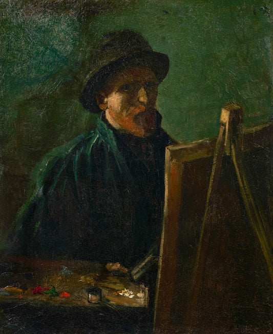 Self-Portrait with Dark Felt Hat at the Easel (1886) by Vincent van Gogh