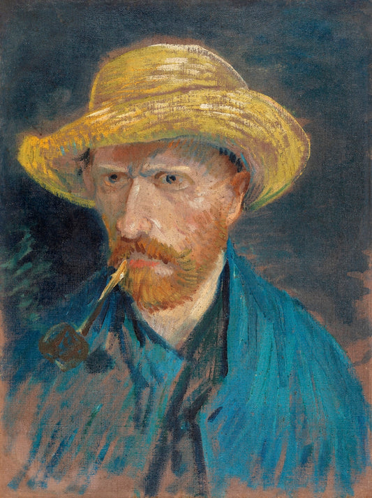 Self-Portrait with Straw Hat and Pipe (1887) by Vincent van Gogh