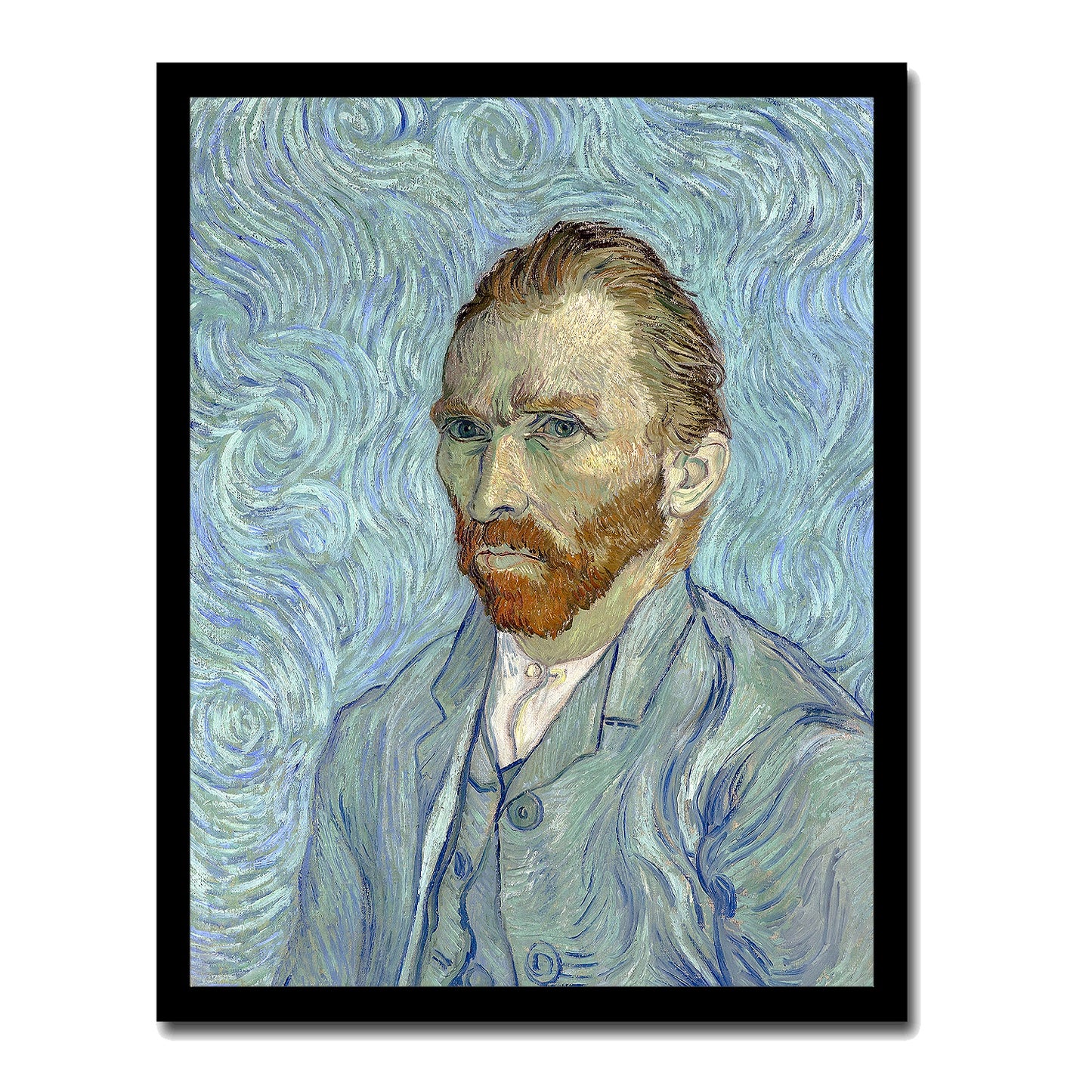 Self-portrait (1889) by Vincent Van Gogh - Buy Print Only or Mounted with Choice of Accent Color