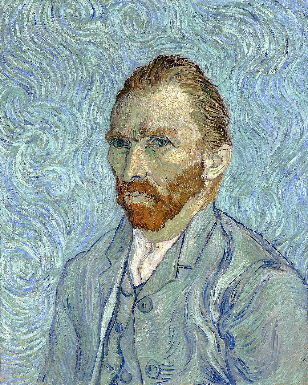 Self-portrait (1889) by Vincent Van Gogh - Buy Print Only or Mounted with Choice of Accent Color