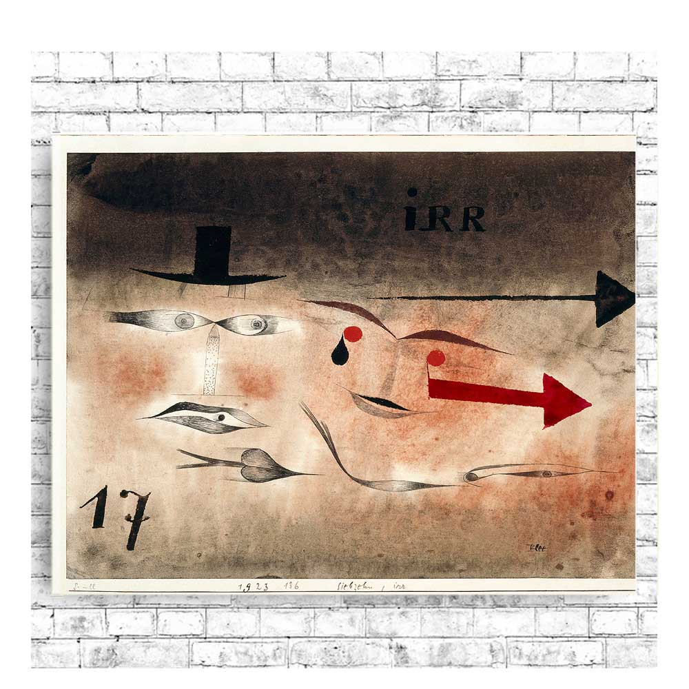 Seventeen, crazy (1923) by Paul Klee - Buy Print Only or Mounted with Choice of Accent Color