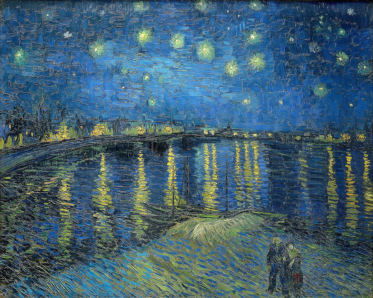 Starry Night Over the Rhone (1888) by Vincent van Gogh - Buy Print Only or Mounted with Choice of Accent Color