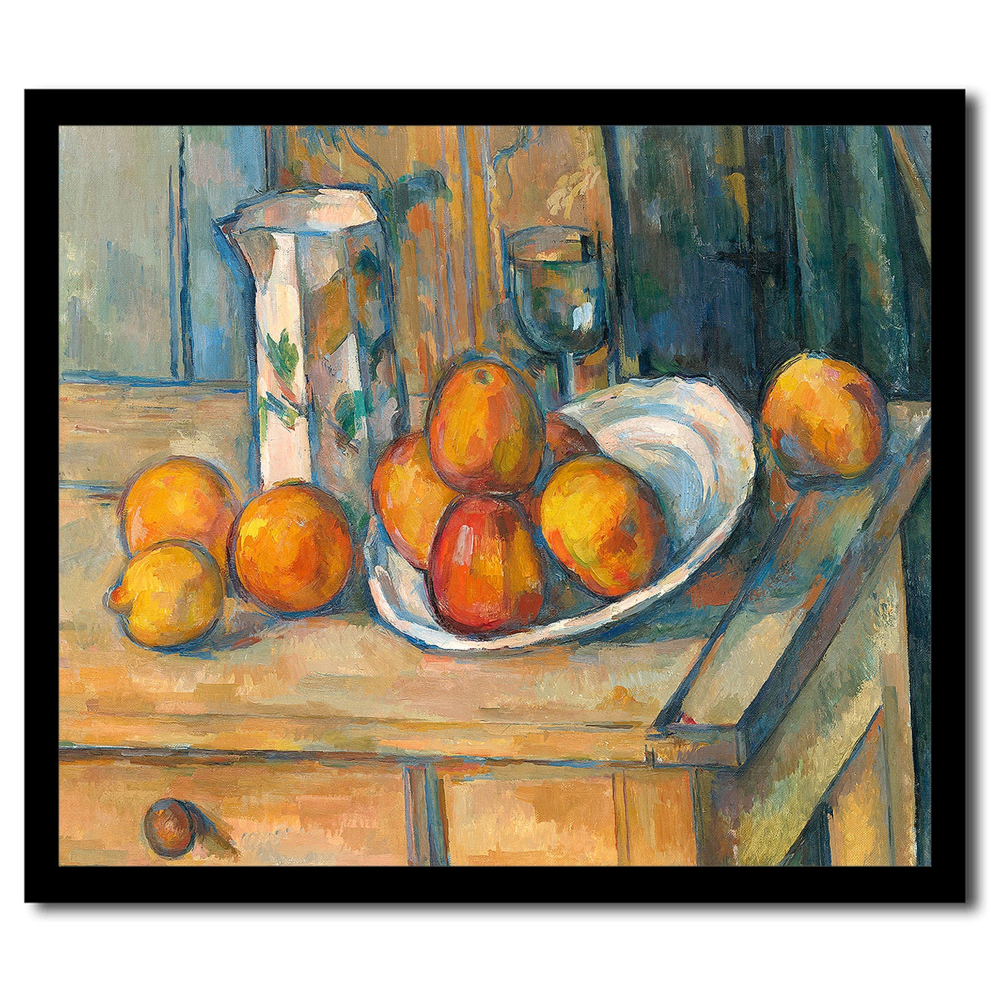 Still Life with Milk Jug and Fruit (ca. 1900) by Paul Cezanne - Buy Print Only or Mounted with Choice of Accent Color