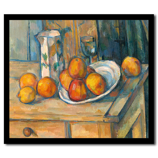 Still Life with Milk Jug and Fruit (ca. 1900) by Paul Cezanne - Buy Print Only or Mounted with Choice of Accent Color