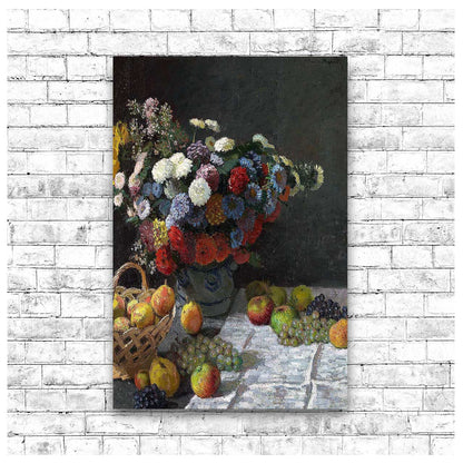 Still Life with Flowers and Fruit (1869) by Claude Monet