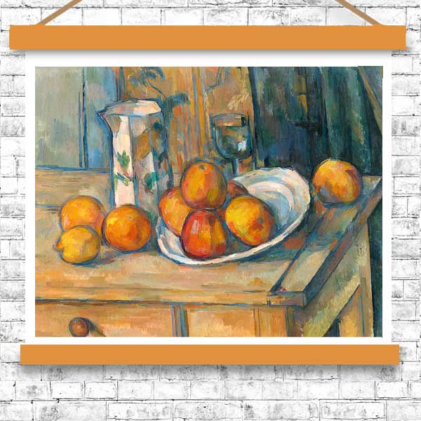 Still Life with Milk Jug and Fruit (ca. 1900) by Paul Cezanne - Buy Print Only or Mounted with Choice of Accent Color