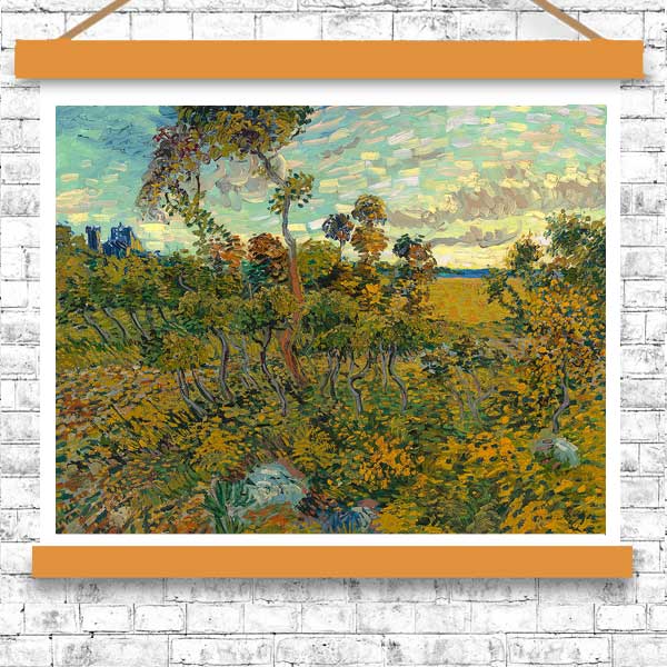 Sunset at Montmajour 1888 by Vincent van Gogh - Buy Print Only or Mounted with Choice of Accent Color