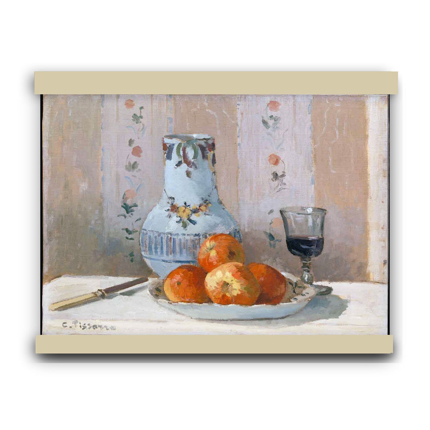 Apples and Glazed Earthenware by Camille Pissarro 1872 | Hanging Canvas Art | Choice of Board Colors