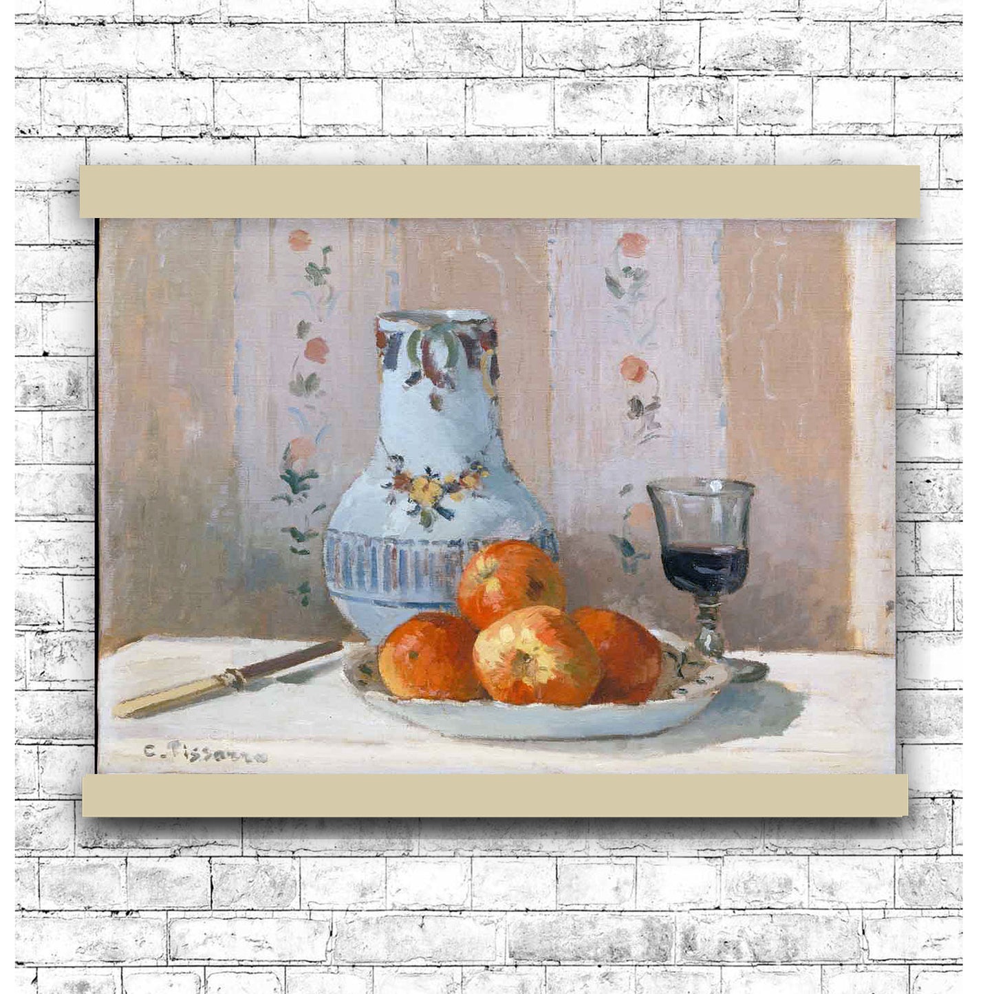 Apples and Glazed Earthenware by Camille Pissarro 1872 | Hanging Canvas Art | Choice of Board Colors