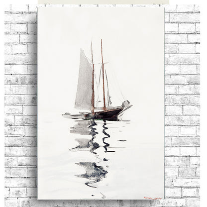 Two–masted Schooner with Dory (1894) by Winslow Homer