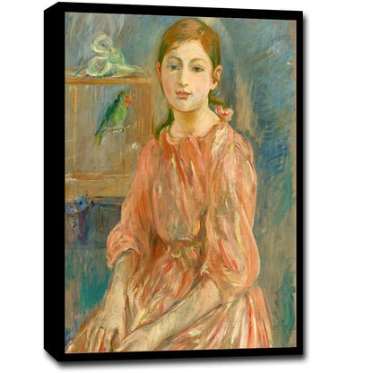 The Artist's Daughter with a Parakeet (1890) by Berthe Morisot - Buy Print Only or Mounted with Choice of Accent Color