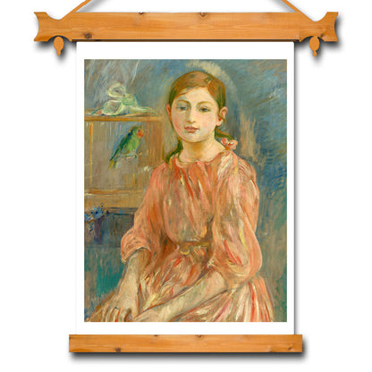 The Artist's Daughter with a Parakeet (1890) by Berthe Morisot - Buy Print Only or Mounted with Choice of Accent Color