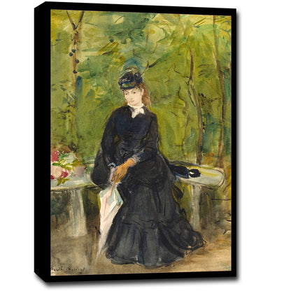 The Artist's Sister Edma Seated in a Park (1864) by Berthe Morisot - Buy Print Only or Mounted with Choice of Accent Color