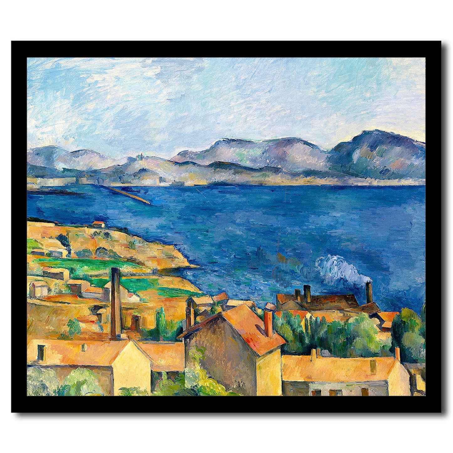 The Bay of Marseille by Paul Cezanne - Buy Print Only or Mounted with Choice of Accent Color