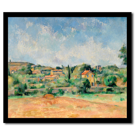 The Bellevue Plain, also called The Red Earth by Paul Cezanne - Buy Print Only or Mounted with Choice of Accent Color