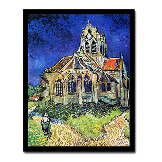 The Church at Auvers (1890) by Vincent Van Gogh - Buy Print Only or Mounted with Choice of Accent Color