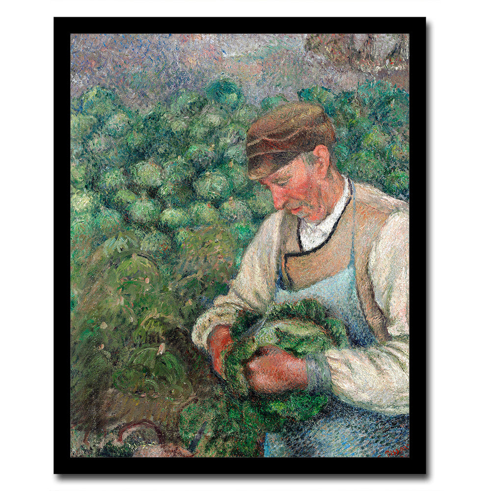 The Gardener - Old Peasant with Cabbage (1883-1895) by Camile Pissarro - Buy Print Only or Mounted with Choice of Accent Color