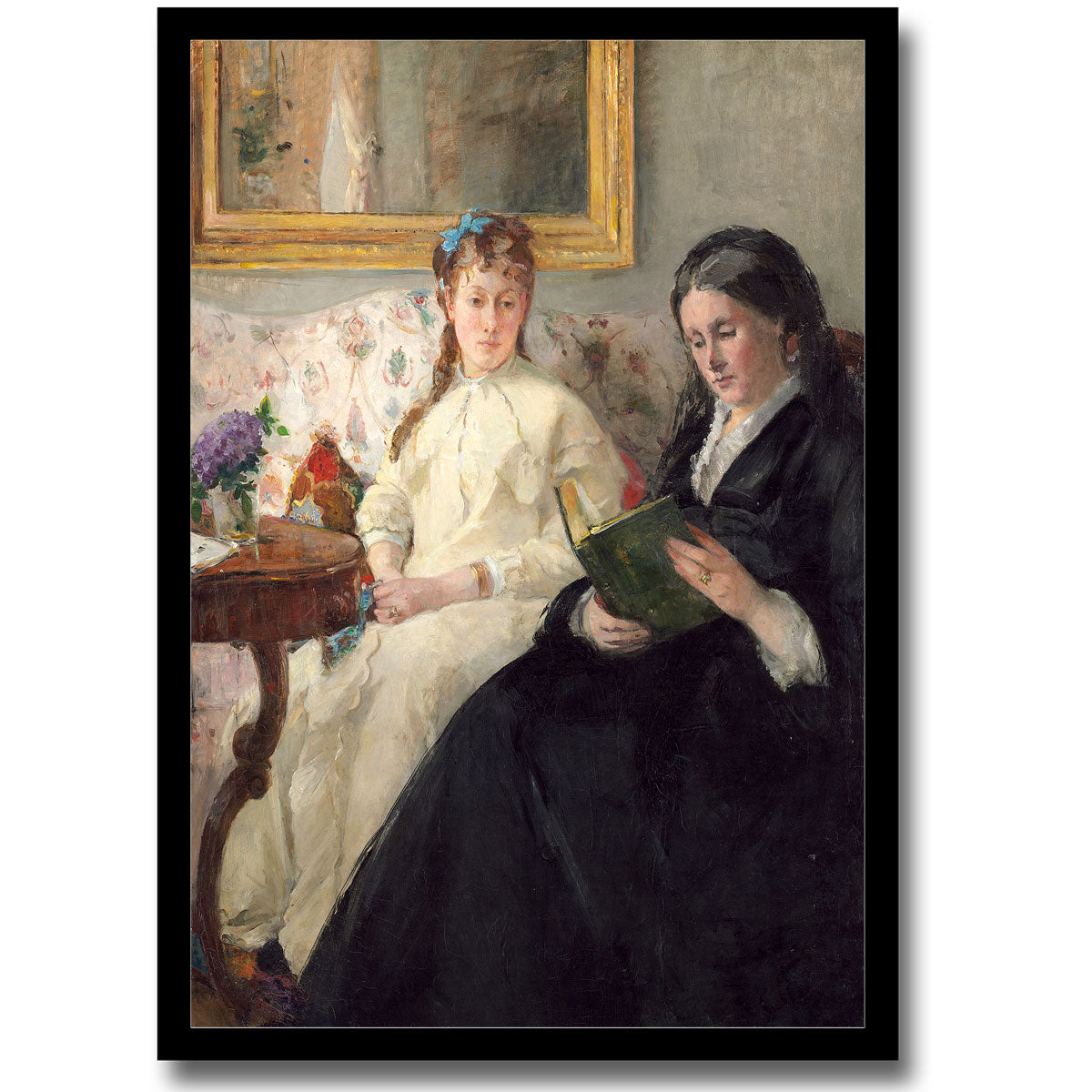 The Mother and Sister of the Artist (1869-1870) by Berthe Morisot - Buy Print Only or Mounted with Choice of Accent Color