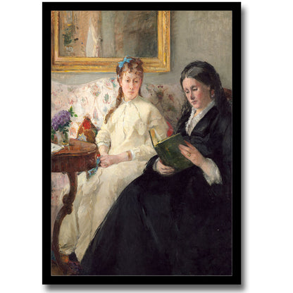 The Mother and Sister of the Artist (1869-1870) by Berthe Morisot - Buy Print Only or Mounted with Choice of Accent Color