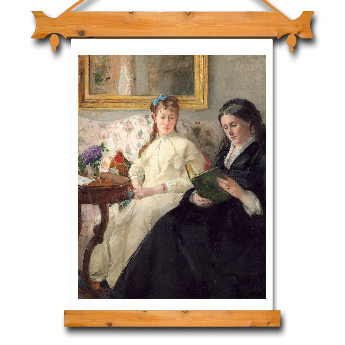 The Mother and Sister of the Artist (1869-1870) by Berthe Morisot - Buy Print Only or Mounted with Choice of Accent Color