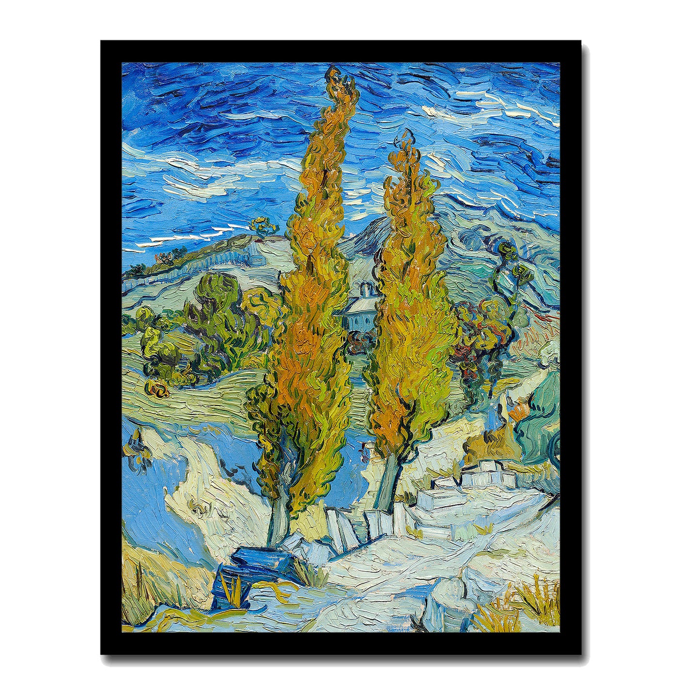 The Poplars at Saint-Rémy (1889) by Vincent Van Gogh - Buy Print Only or Mounted with Choice of Accent Color