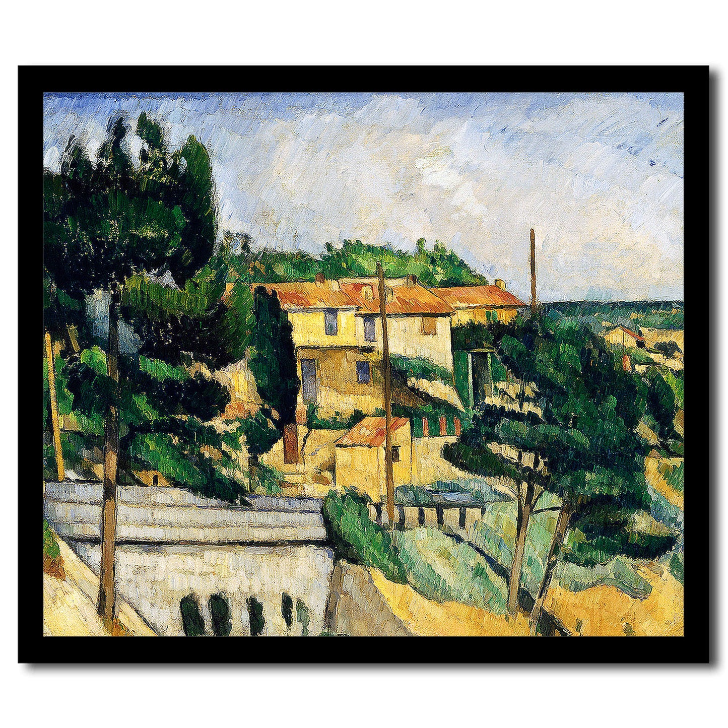 The Road Bridge (1879-1882 ) by Paul Cezanne - Buy Print Only or Mounted with Choice of Accent Color