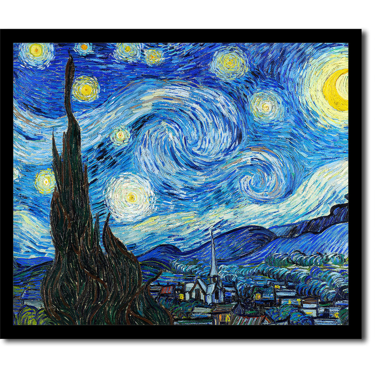 The Starry Night (1889) by Vincent van Gogh - Buy Print Only or Mounted with Choice of Accent Color