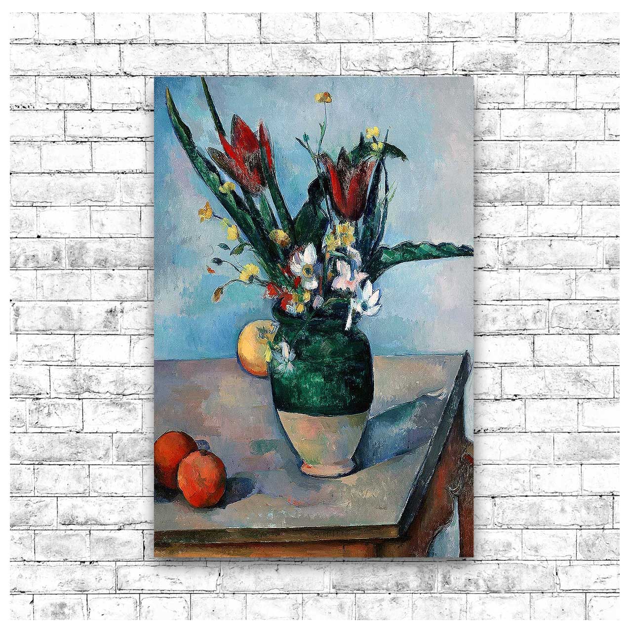 The Vase of Tulips-by Camille Pissarro - Buy Print Only or Mounted with Choice of Accent Color