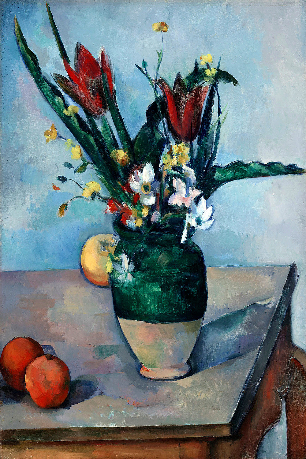 The Vase of Tulips-by Camille Pissarro - Buy Print Only or Mounted with Choice of Accent Color